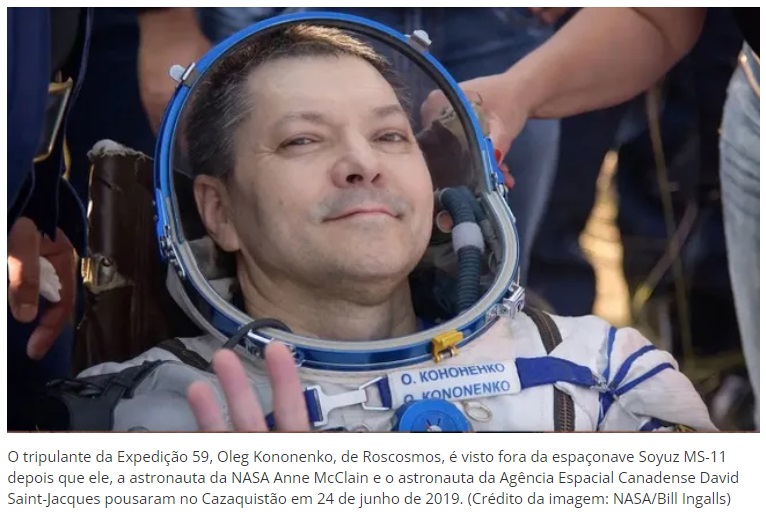 Cosmonauta russo bate recorde de tempo total passado no espaço; e ele ainda está la