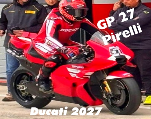 DUCATI GP27 na PISTA com apoio PIRELLI