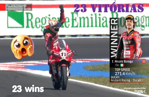 Nicolo BULEGA vence a 23ª CORRIDA seguida no SUPERBIKE