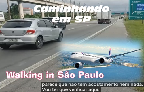 CAMINHANDO no trânsito PERIGOSO de SÃO PAULO até o AEROPORTO