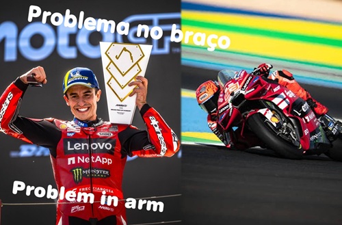 Marc MARQUEZ quase CAIU da MOTO por causa do BRAÇO DIREITO