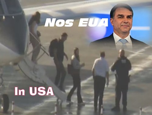 Flávio Bolsonaro desembarca em Miami, EUA